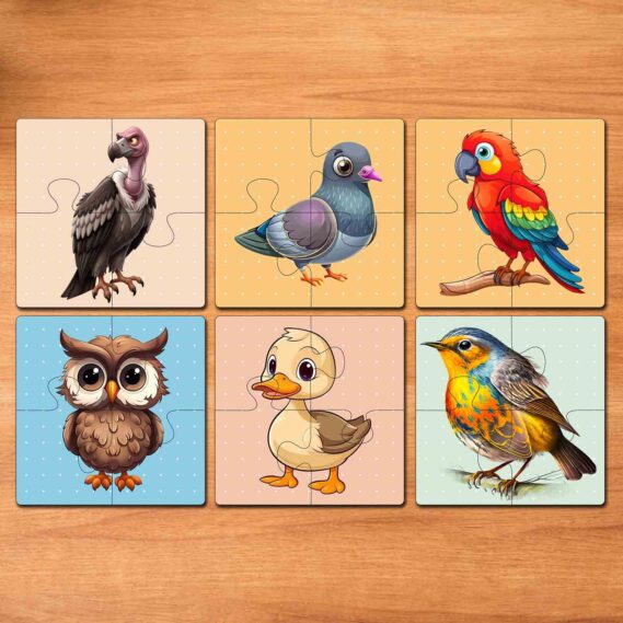 Bird Square Jigsaw Puzzle Set for Kids