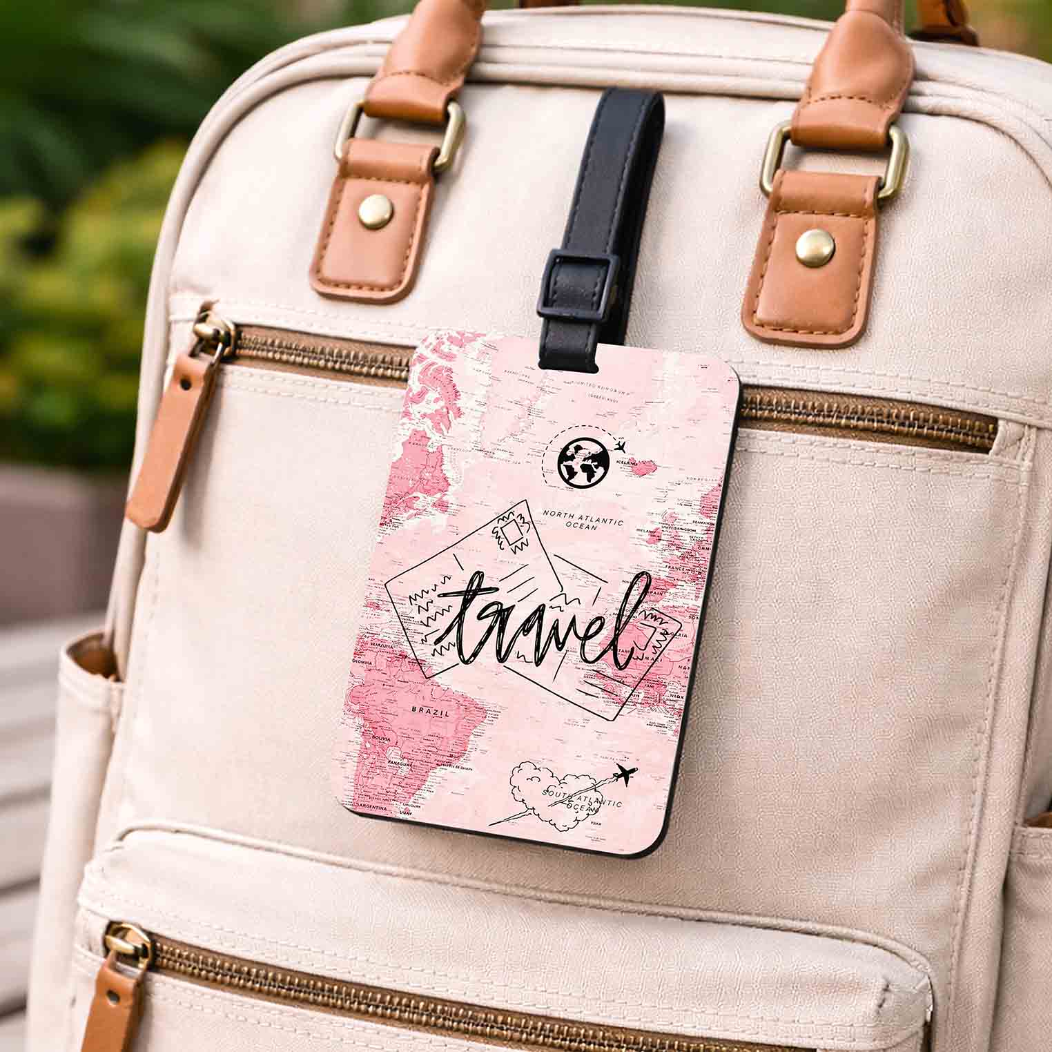 Travel Postcard & Pink Passport Luggage Tags Set of 2 - Image 2