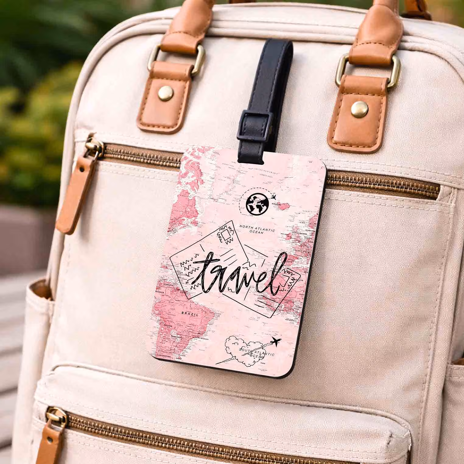 Adventure Balloon & Pink Travel Luggage Tags Set of 2