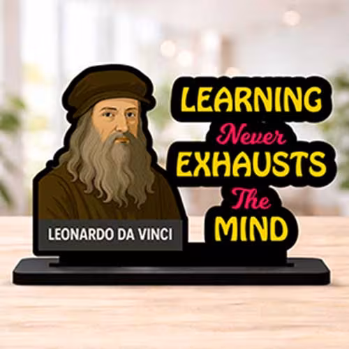 Leonardo da Vinci Motivational Tabletop Statue