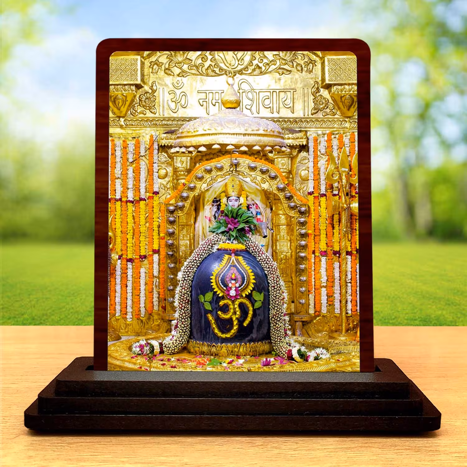 Somnath Jyotirling Frame | Wooden Shiv Photo Frame | 3.5 X 4.5 Inches