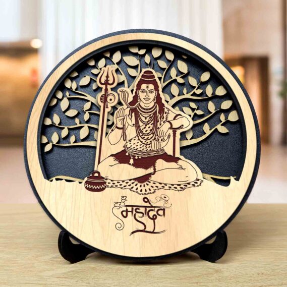 Shiv Ji Round Engraved Idol