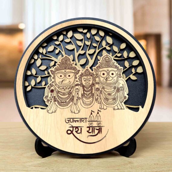 Jai Jagannath Round Engraved Idol