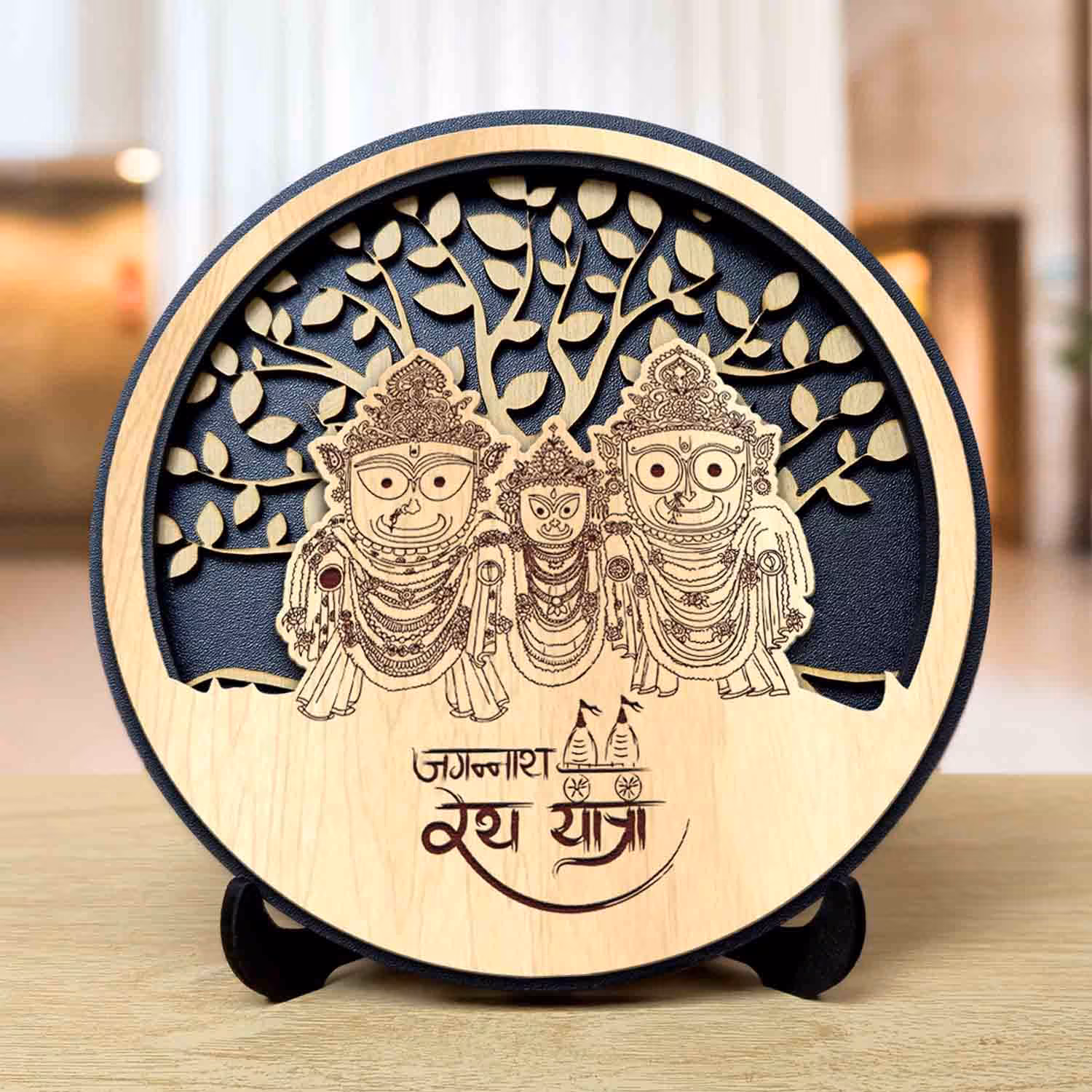 Jai Jagannath round engraved idol for home temple