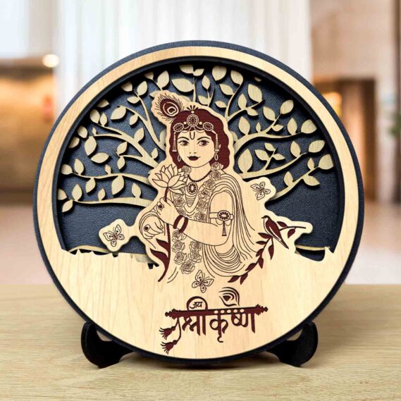 Shri Radhika Round Engraved Idol