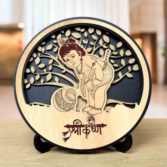 Shri Radhika Round Engraved Idol