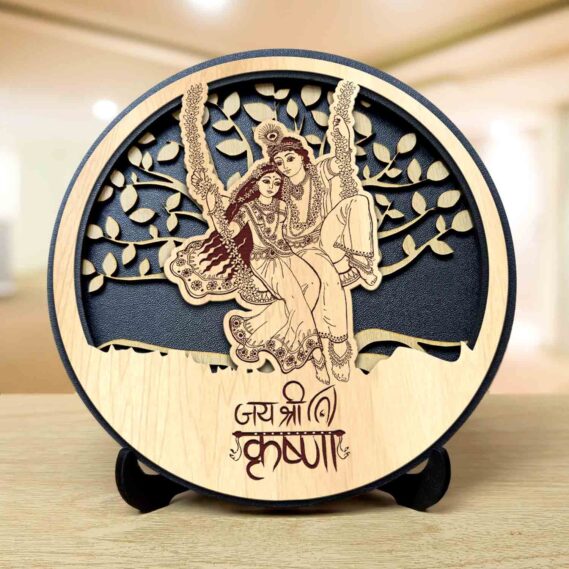 Bal Krishna Round Engraved Idol