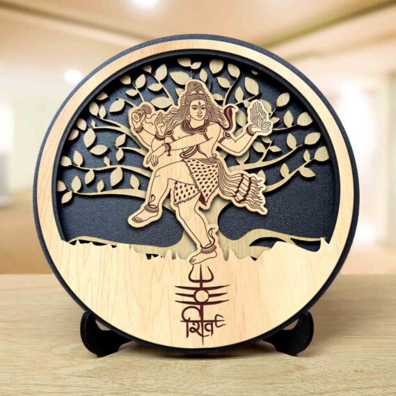 Nataraj Shiv Round Engraved Idol