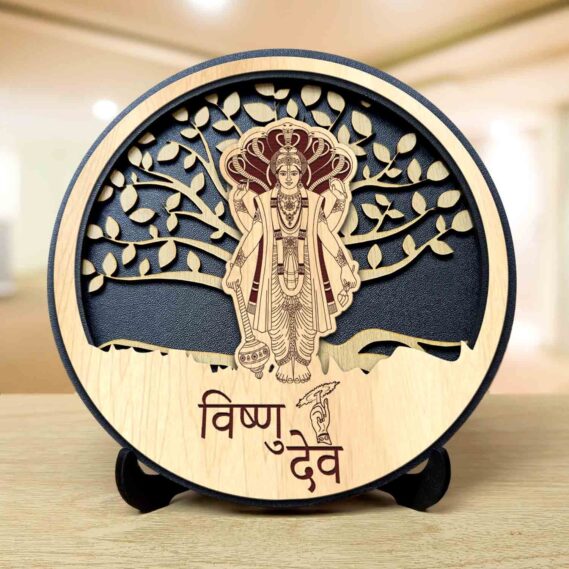 Vishnu Dev Round Engraved Idol