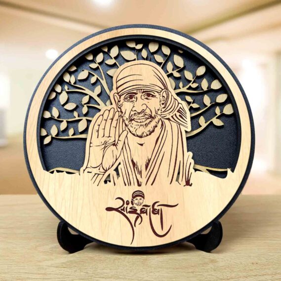 Sai Baba Round Engraved Idol
