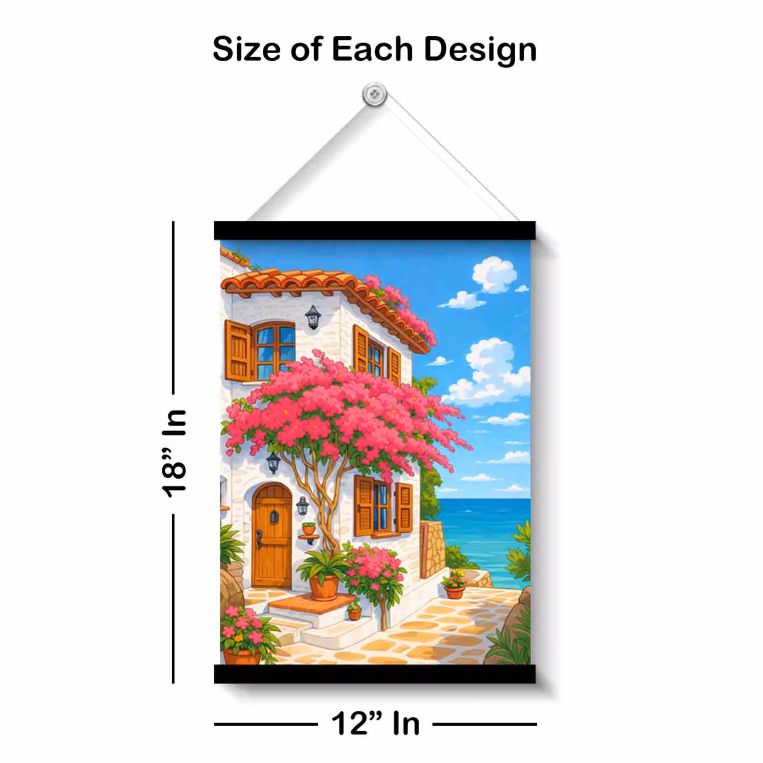 Seaside Villa Floral Wall Art Painting