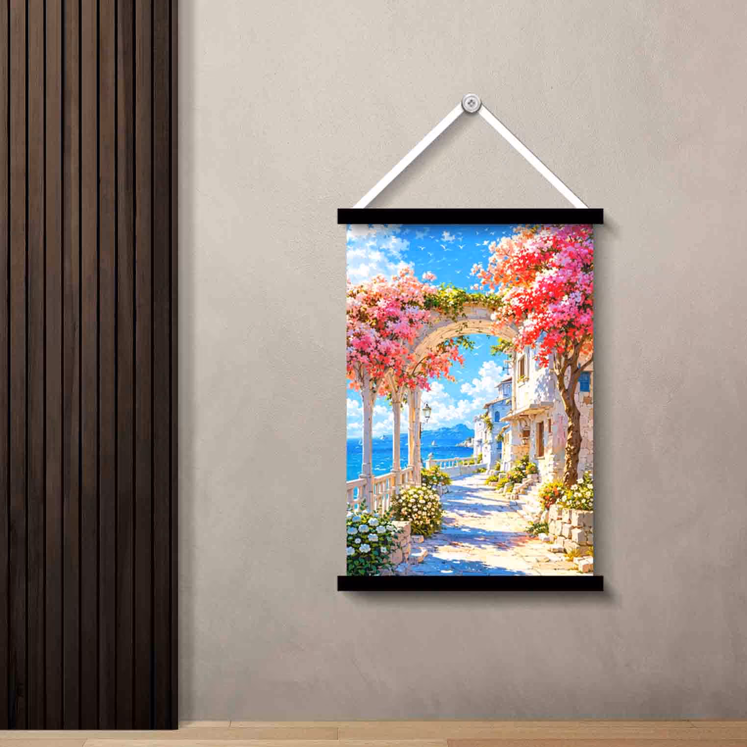 Floral Seaside Archway Wall Art Painting
