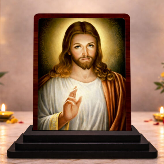 HD Printed Jesus Christ Wooden Idol 3x4 Inch Spiritual Art Spiritual Showpiece