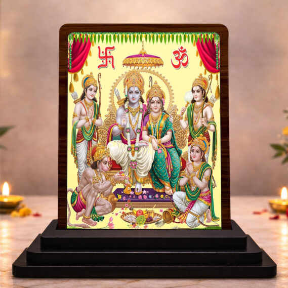 HD Printed Ram Darbar Wooden Idol 3x4 Inch Spiritual Art Spiritual Showpiece