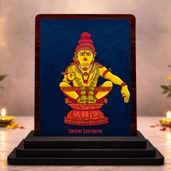 Spiritual Art Shani Dev Wooden Table Idol 3 x 4 Inch HD Printed Decorative Piece