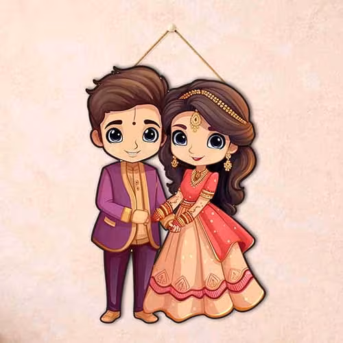 Wedding Couple Wooden Hanging