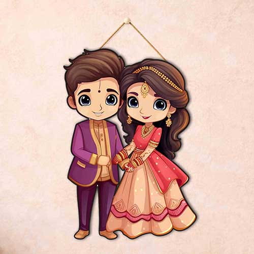 Wedding Couple Wooden Hanging