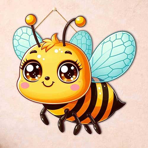 Cute Bee Wooden Hanging
