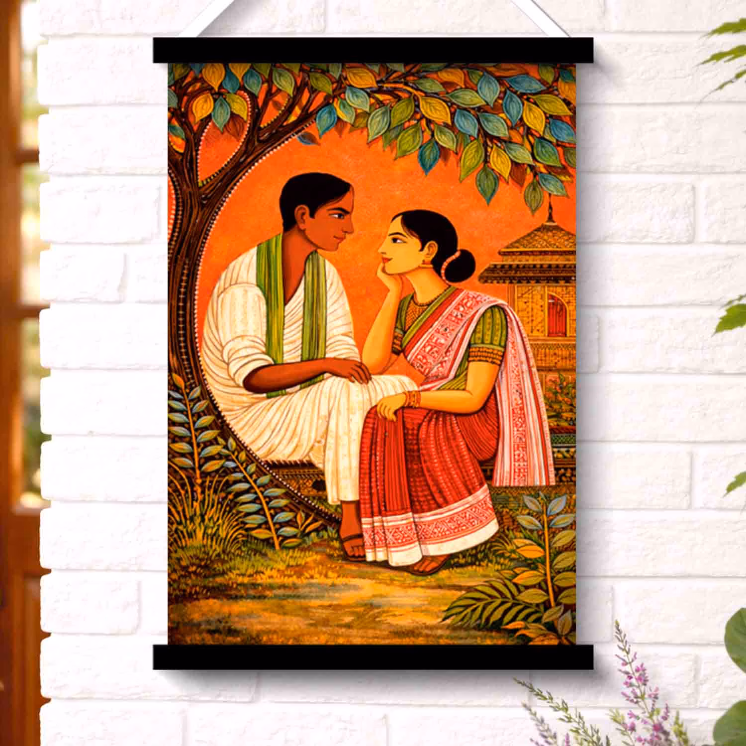 Traditional couple romantic wall art hanging in 45x30 cm size