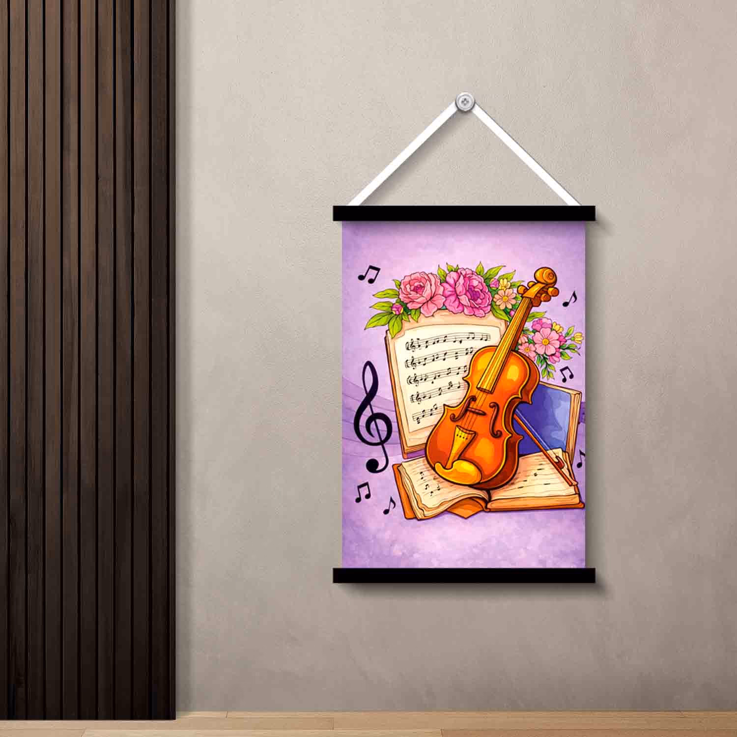 A Floral Violin Wall Art Hanging Painting 45x30 cm | Vprint Quality - Image 3