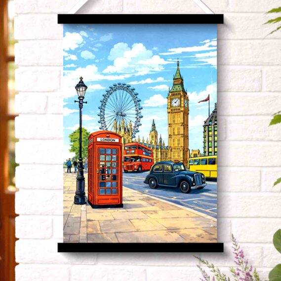 London street travel wall art hanging by Vprint Quality