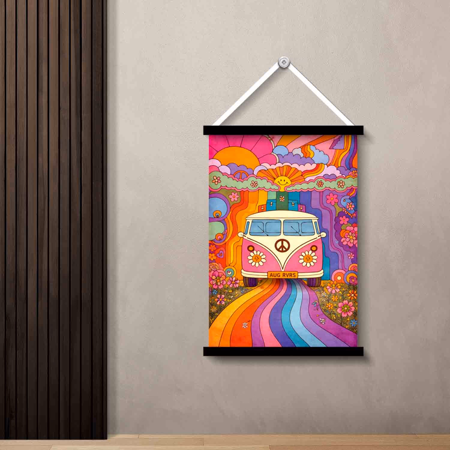 A Colorful Retro Van Wall Art Hanging Painting 45x30 cm | Vprint Quality - Image 3