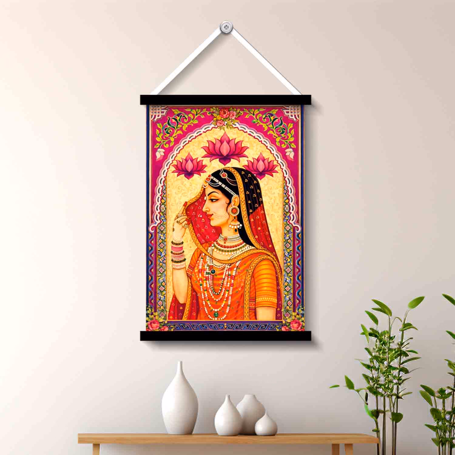 A Indian Bride Portrait Wall Art Hanging Painting 45x30 cm | Vprint Quality - Image 2