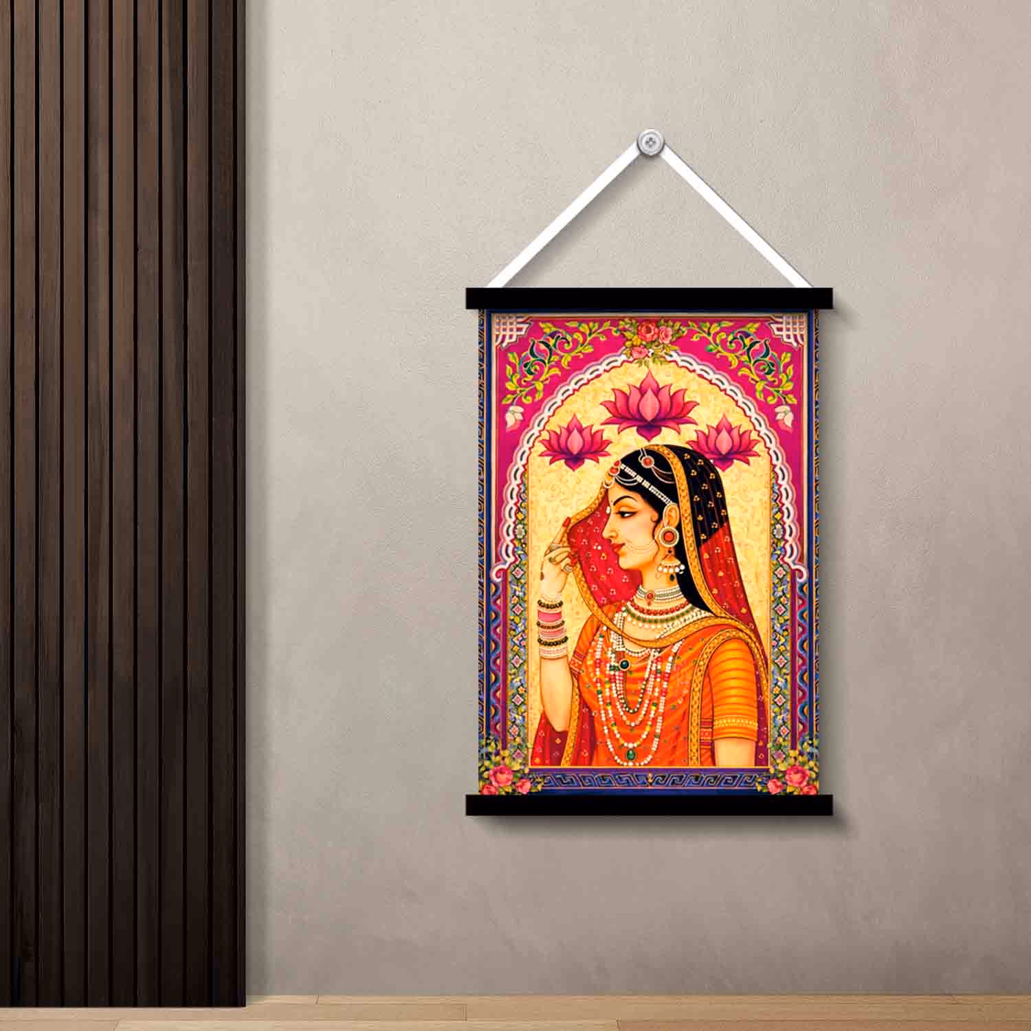 A Indian Bride Portrait Wall Art Hanging Painting 45x30 cm | Vprint Quality - Image 3