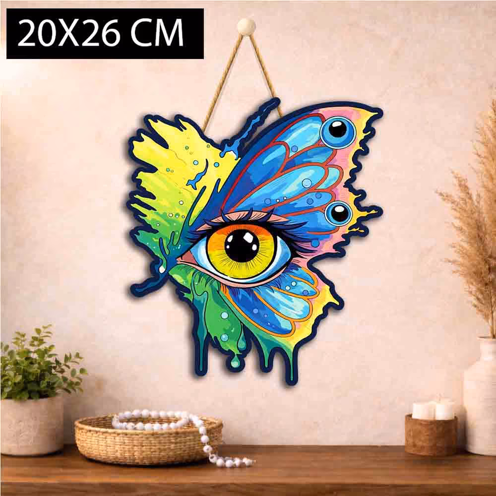 Butterfly Evil Eye Wooden Wall Hanging for Home Decor - Image 3