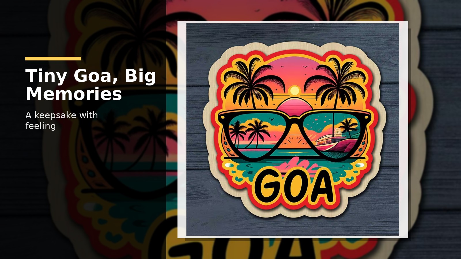 3d Fridge Magnets: Goa Memories in Tiny Detail | Goa 3D Fridge Magnet Sunset Beach Souvenir