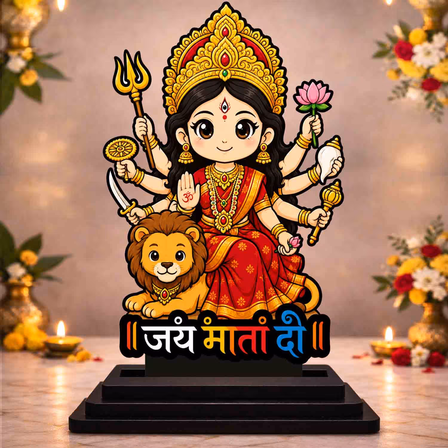 Durga Maa Wooden God Idol