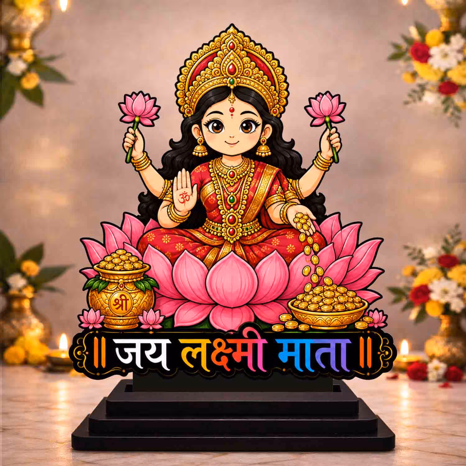 Lakshmi Maa Wooden God Idol