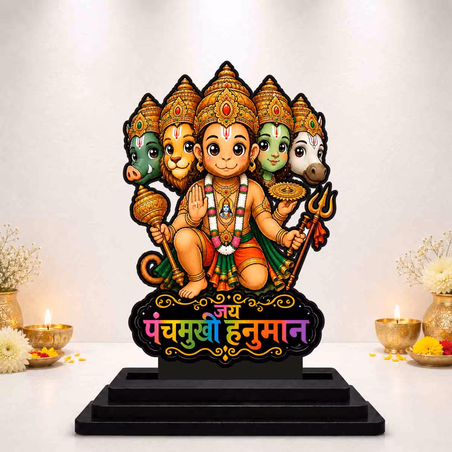 Panchmukhi Hanuman Wooden God Idol Wooden God Idols