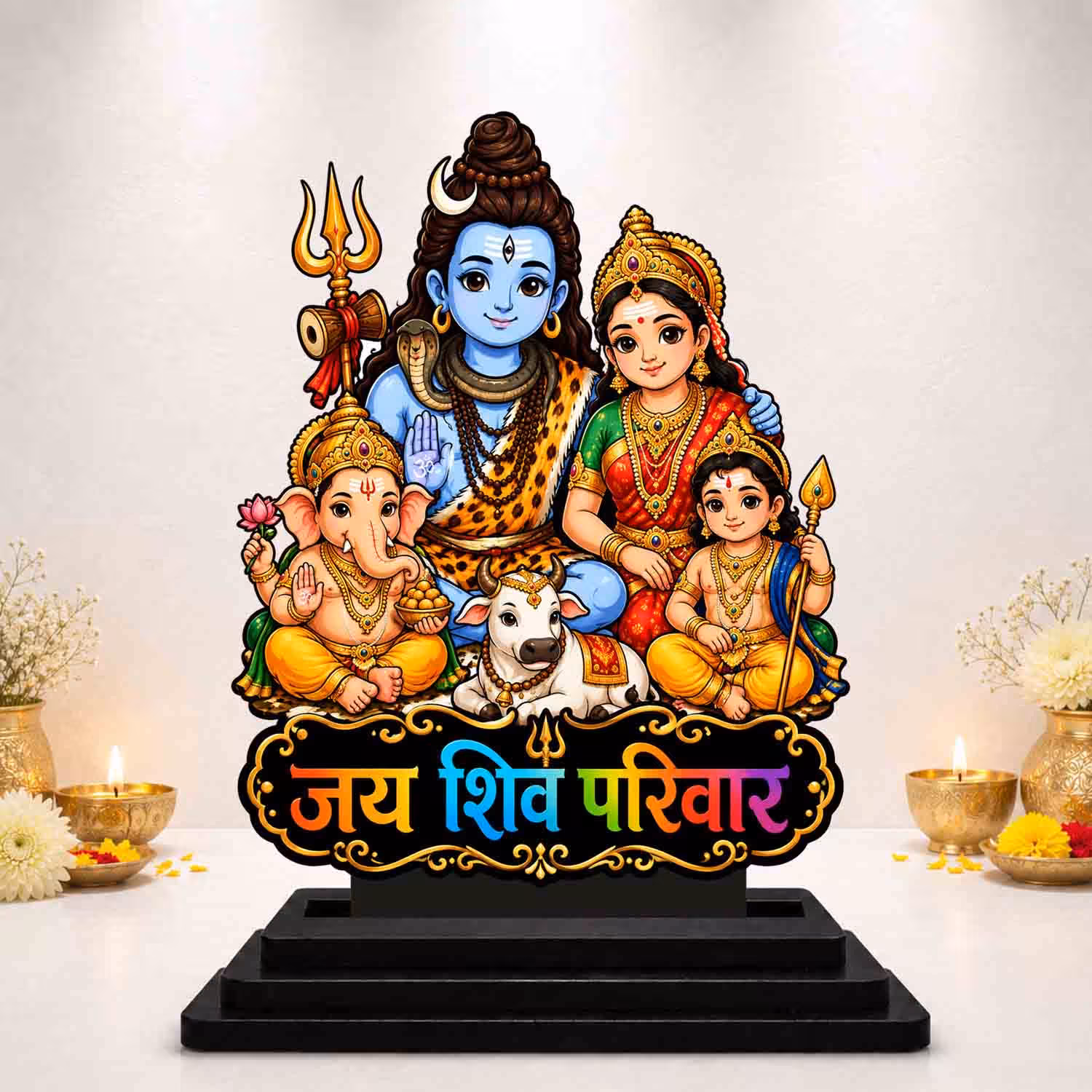 Shiv Parivar Wooden God Idol Wooden God Idols