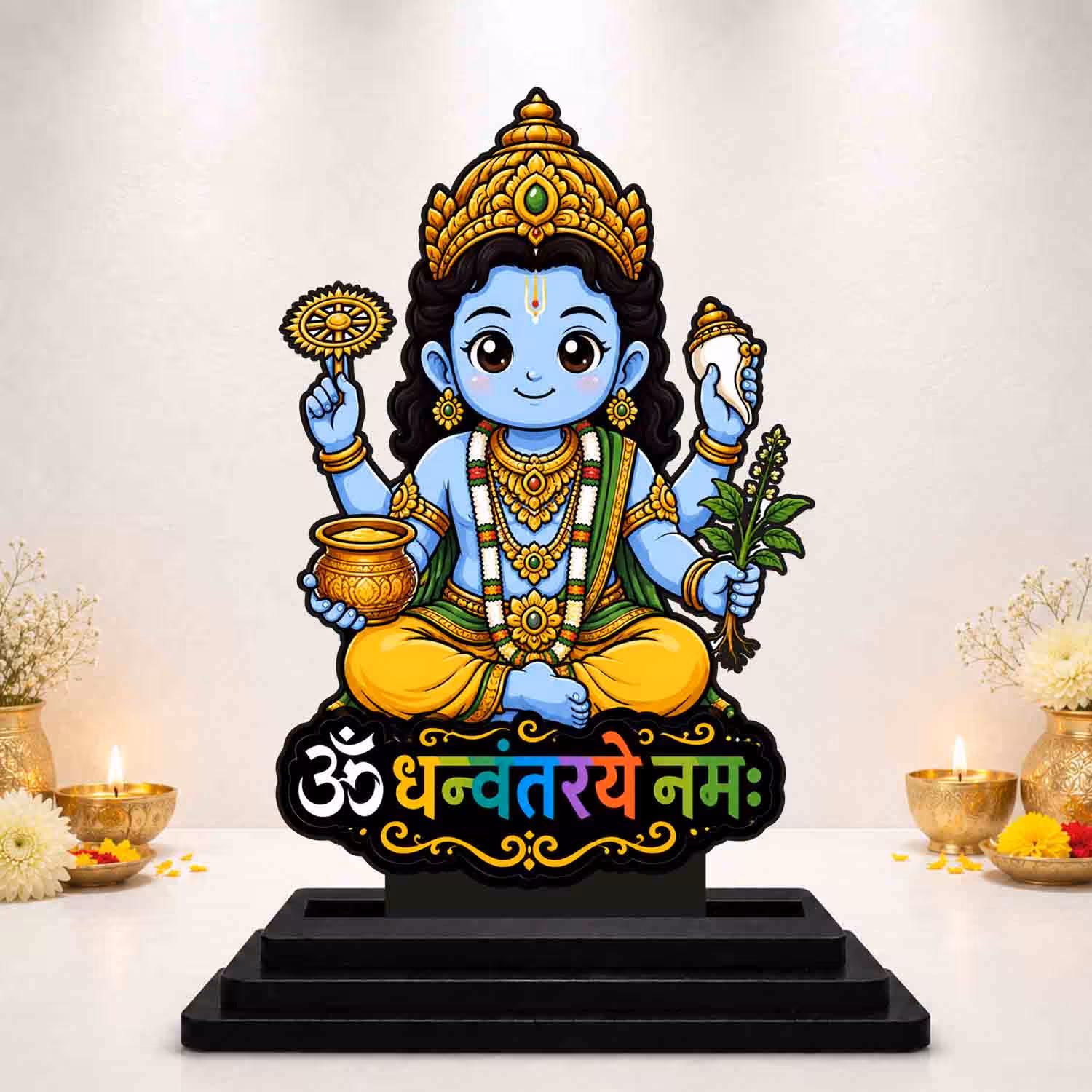 Dhanvantari Ji Wooden God Idol Wooden God Idols