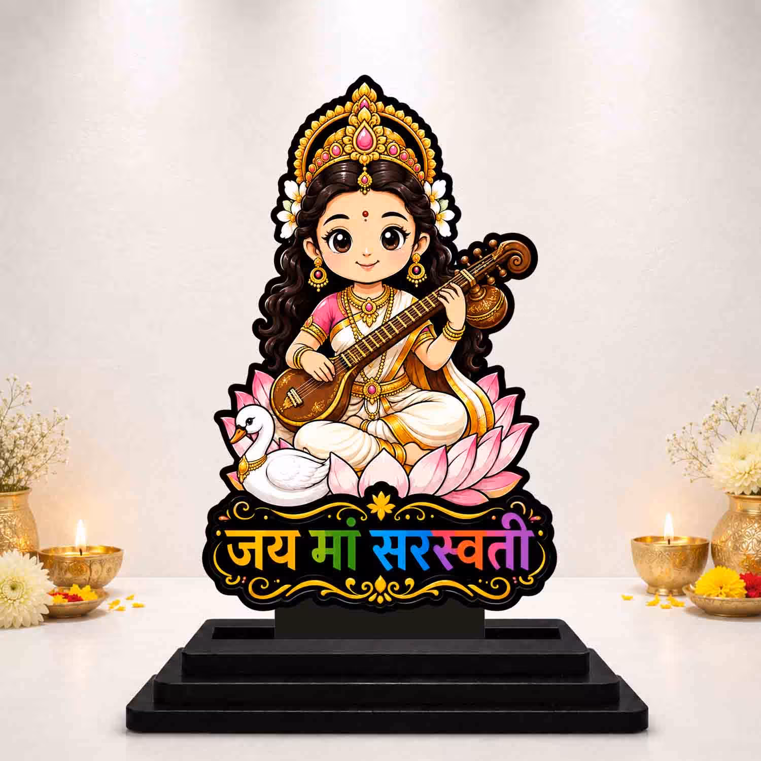 Saraswati Maa Wooden God Idol Wooden God Idols