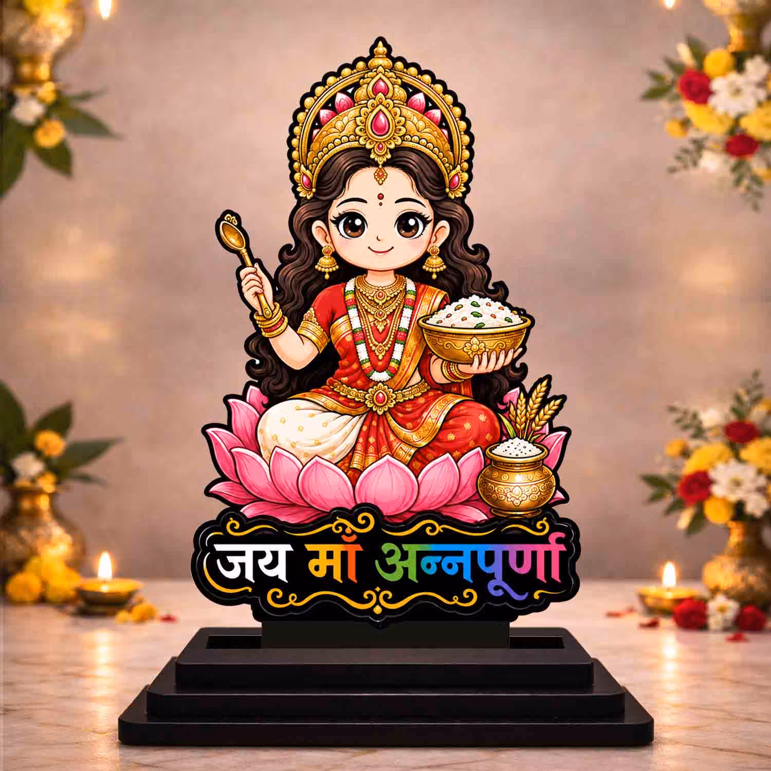 Annapurna Mata Wooden God Idol