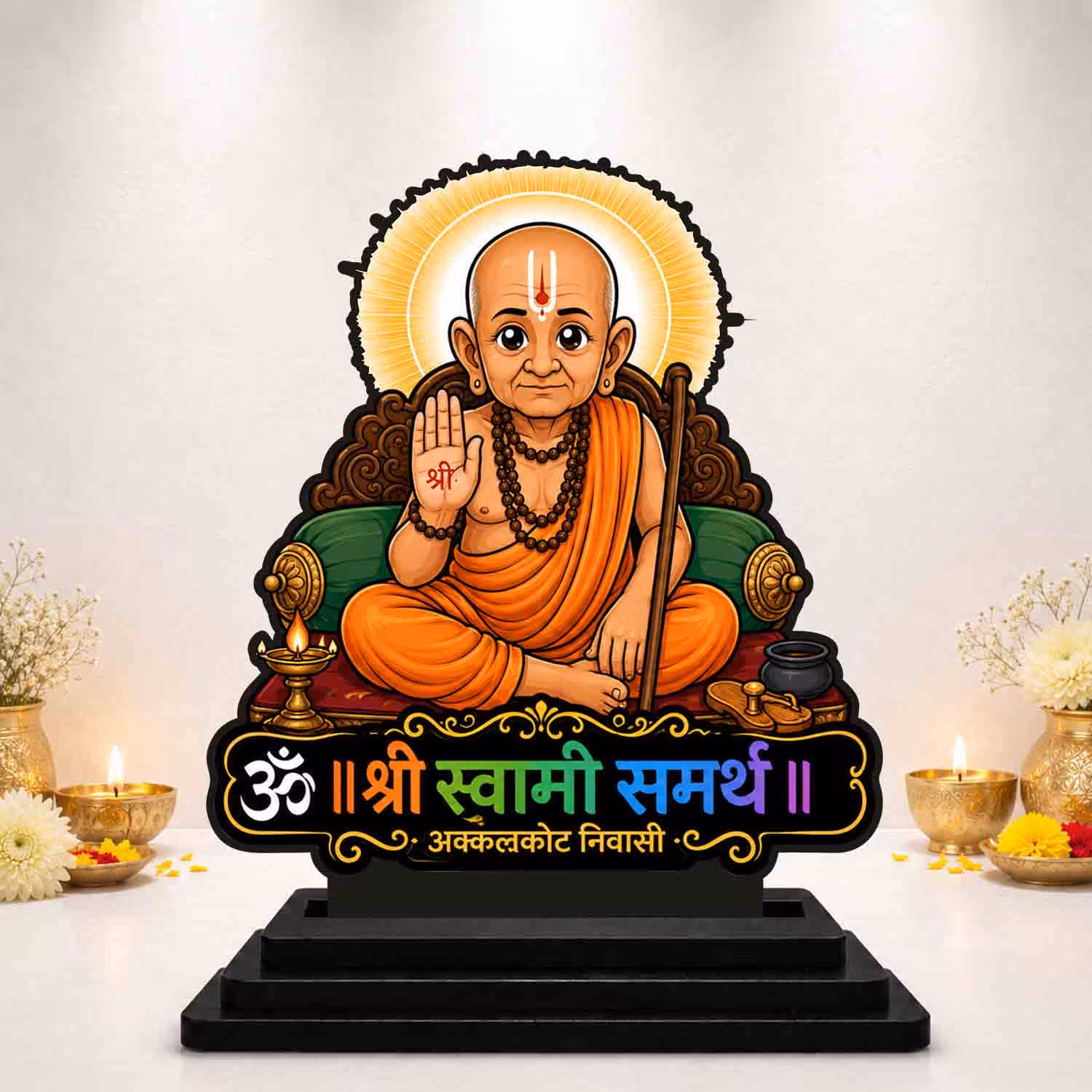 Swami Samarth Wooden Idol Wooden God Idols
