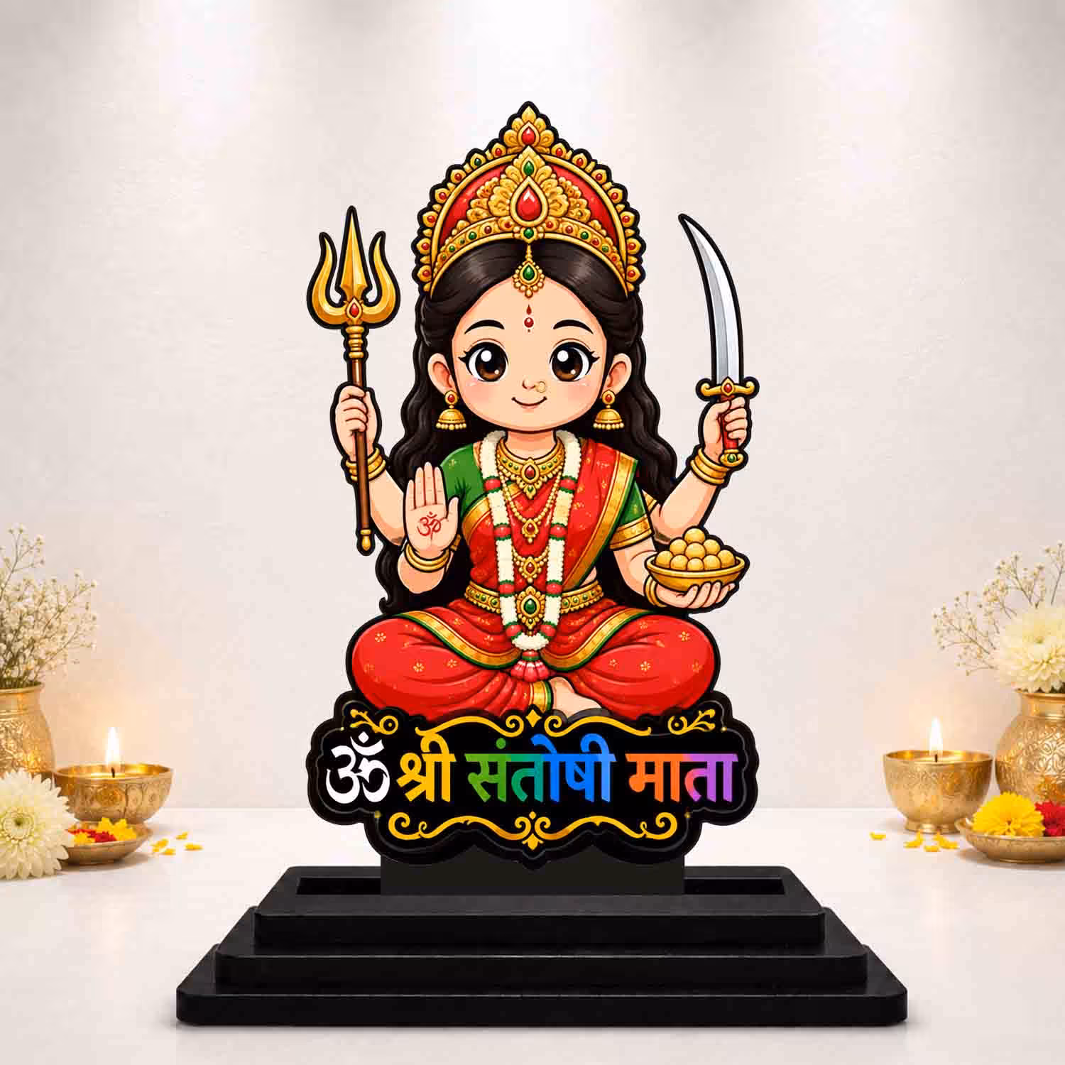 Santoshi Mata Wooden God Idol Wooden God Idols