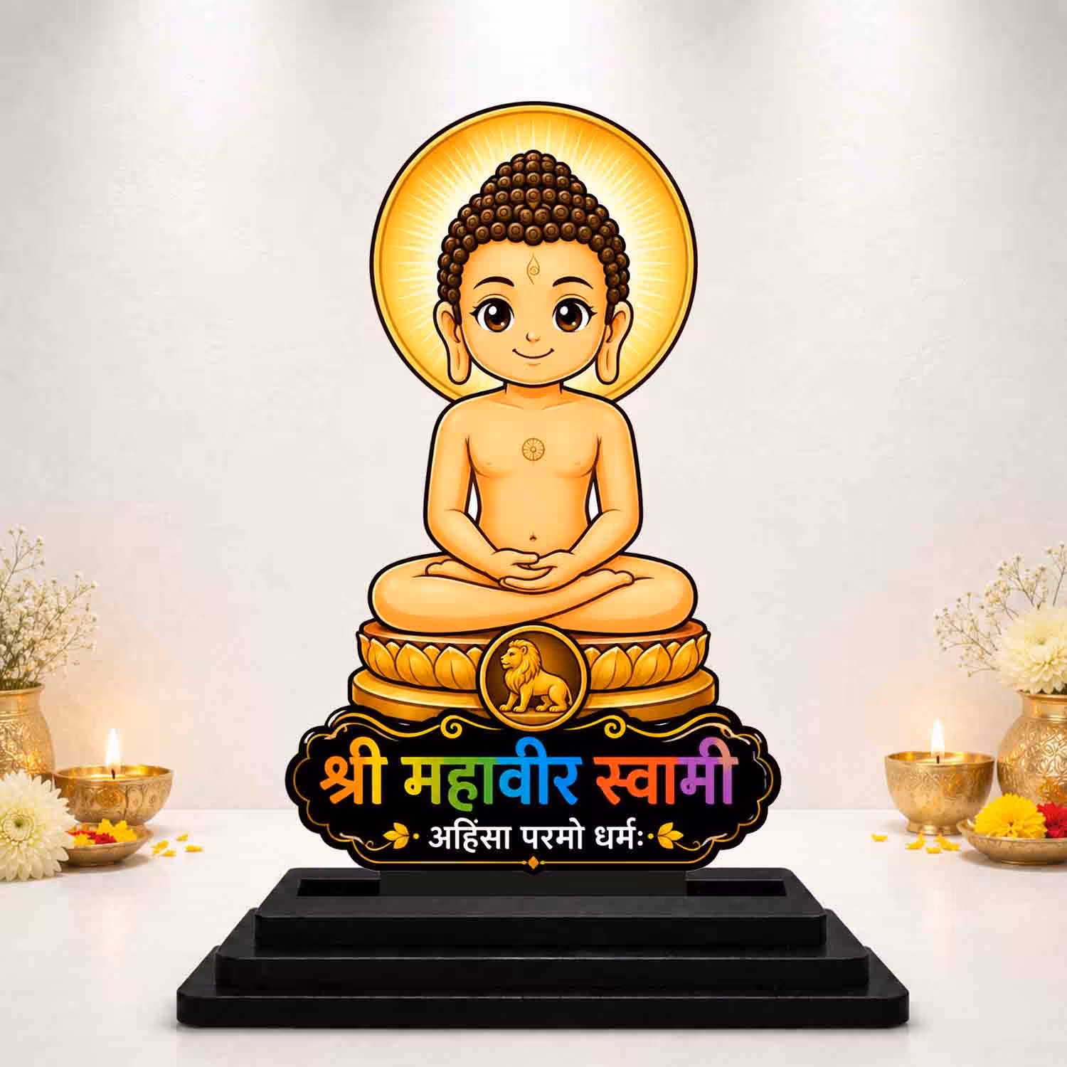 Mahavir Swami Wooden Idol Wooden God Idols