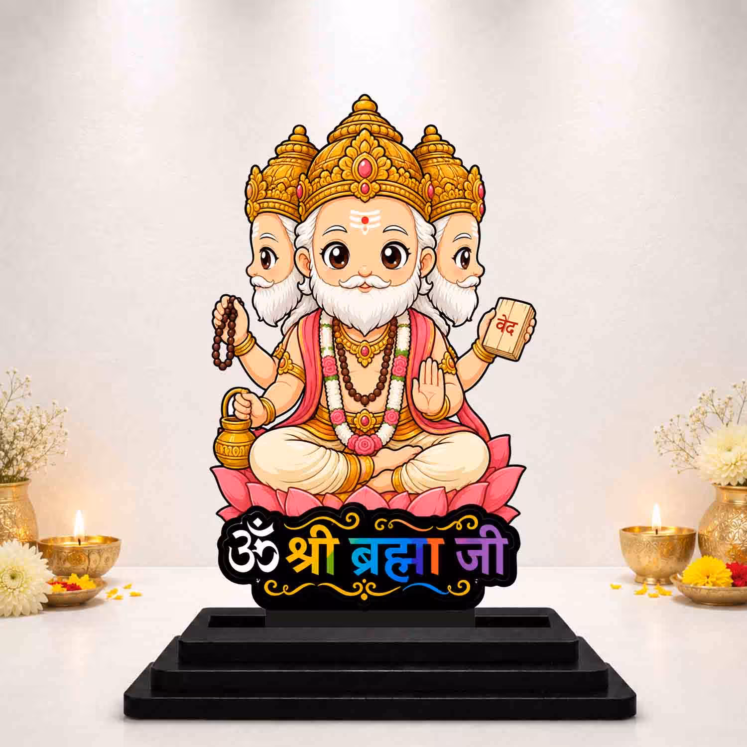 Brahma Ji Wooden God Idol Wooden God Idols