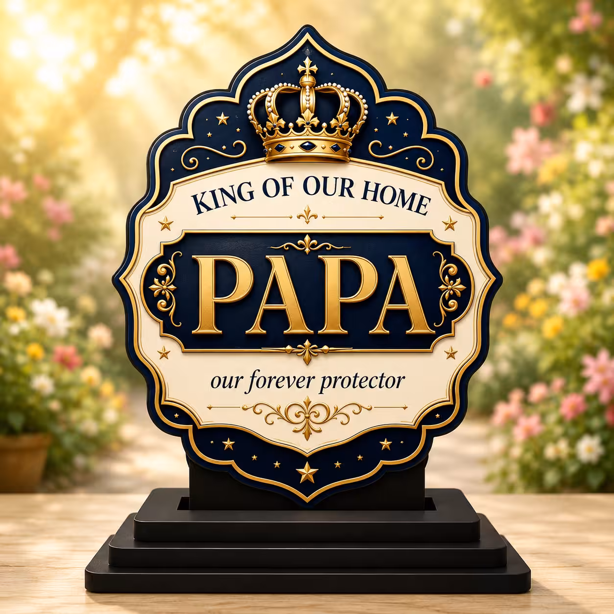 Vprint Quality King of Our Home Papa MDF Table Top Trophy, Father?s Day Gift for Papa Protector, 7. Statue