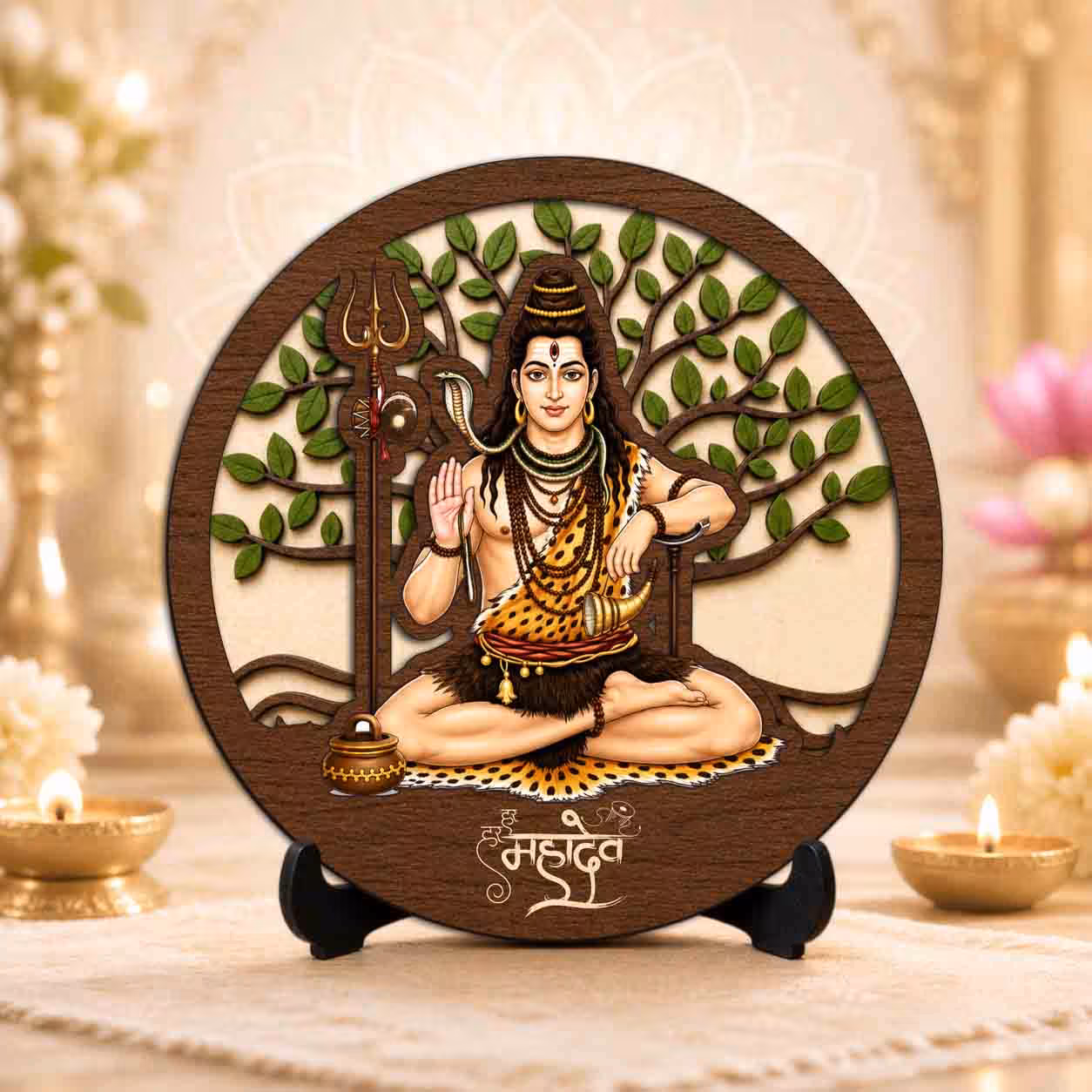 wooden god idol with stand Spiritual Products