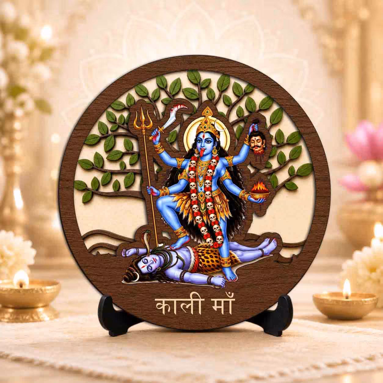 Kali Maa wooden statue Wooden God Idols