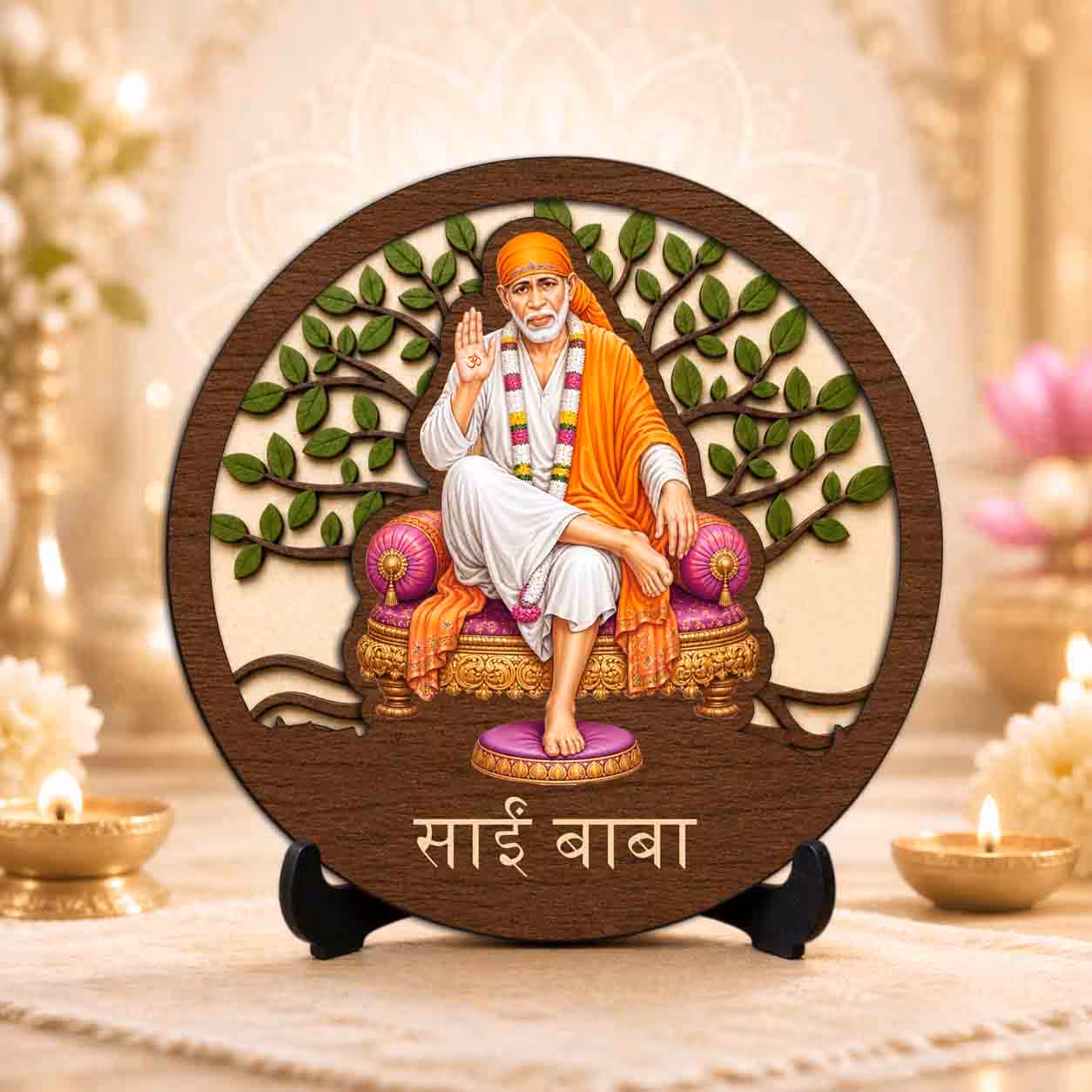 Sai Baba wooden statue Wooden God Idols