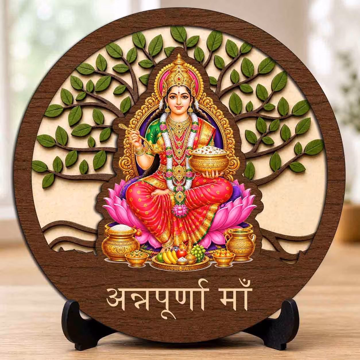 Annapurna Maa wooden idol with stand