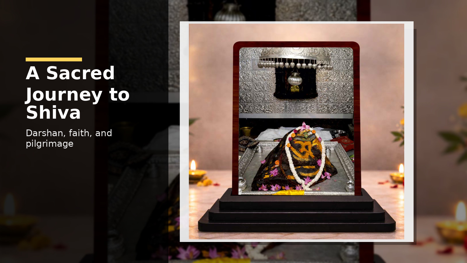 Famous Shiv Temple: Sacred Pilgrimage and Devotion | Kedarnath Jyotirling Frame | Wooden Shiv Photo Frame | 3.5 X 4.5 Inches