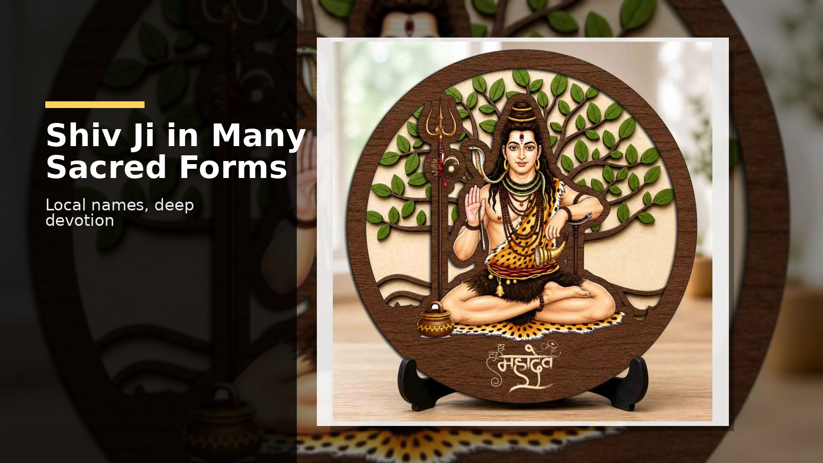 Shiv Ji History: Alag-Roop Aur Kshetriya Parampara | Shiv Ji Wooden Idol with Stand for Home Temple & Decor